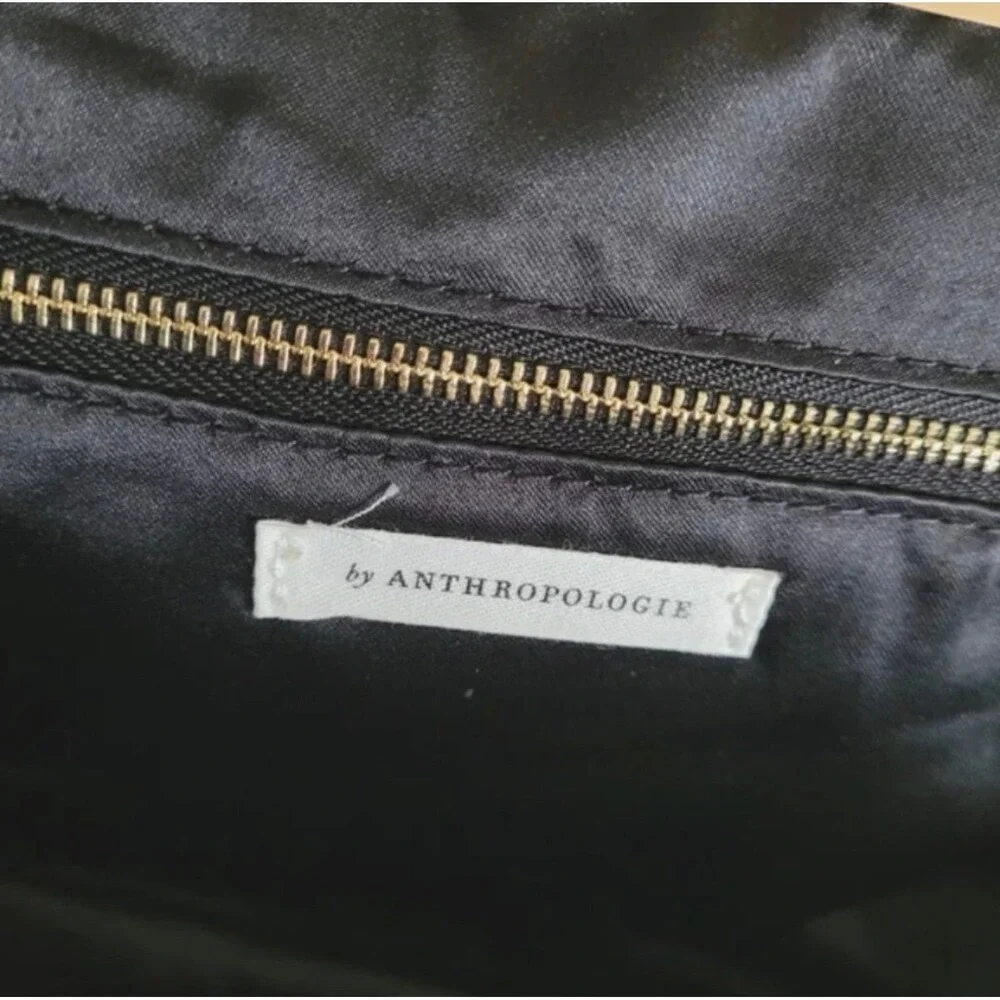 Anthropologie‎ NWT Claire Vegan-Leather  Turn Lock Black Clutch - Picture 4 of 7